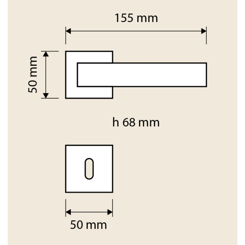 Prisma Linea Calì Poignée de Porte en Forme de Losange