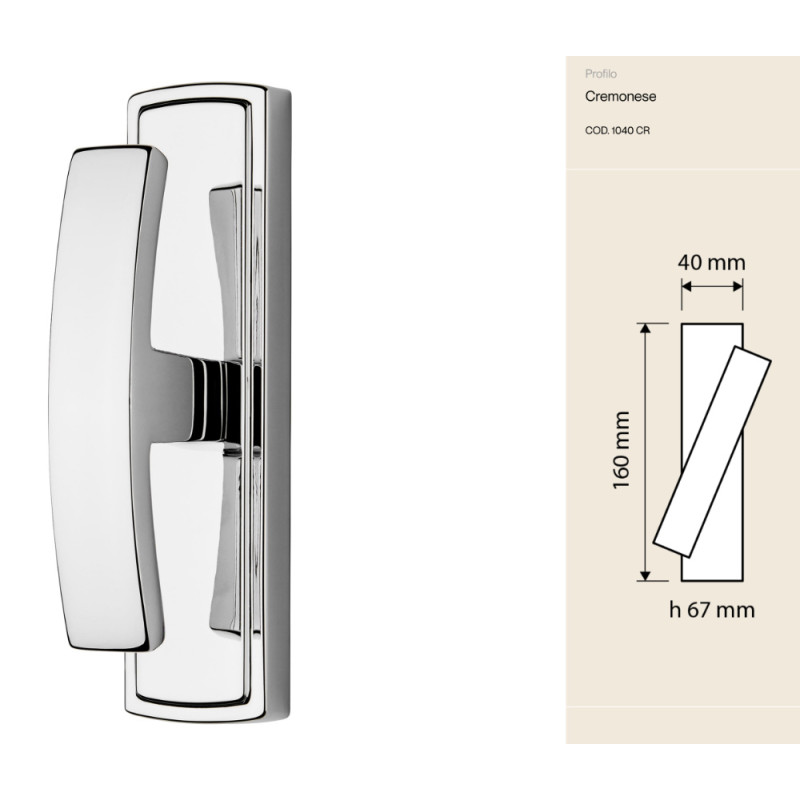 Profilo Linea Calì Poignée Crémone de Fenêtre en Laiton