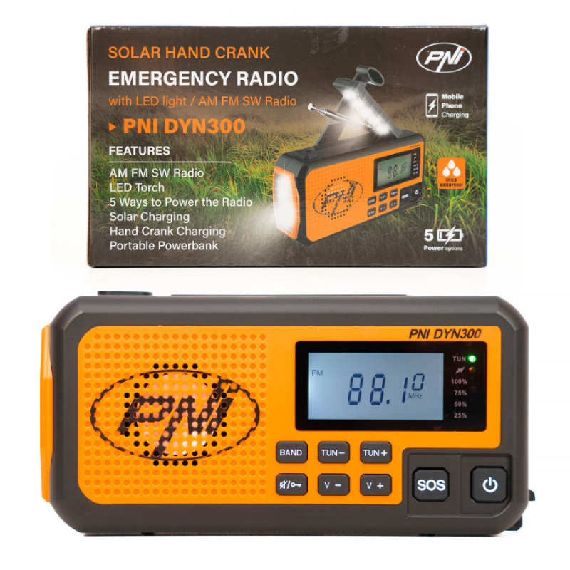 Radio d'Urgence Batterie Externe Solaire 4000 mAh Dynamo