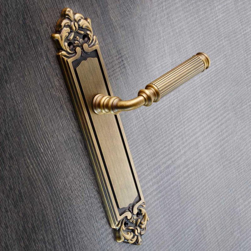 Epoque forme série Rania Poignée de porte sur la plaque Frosio Bortolo Slotted