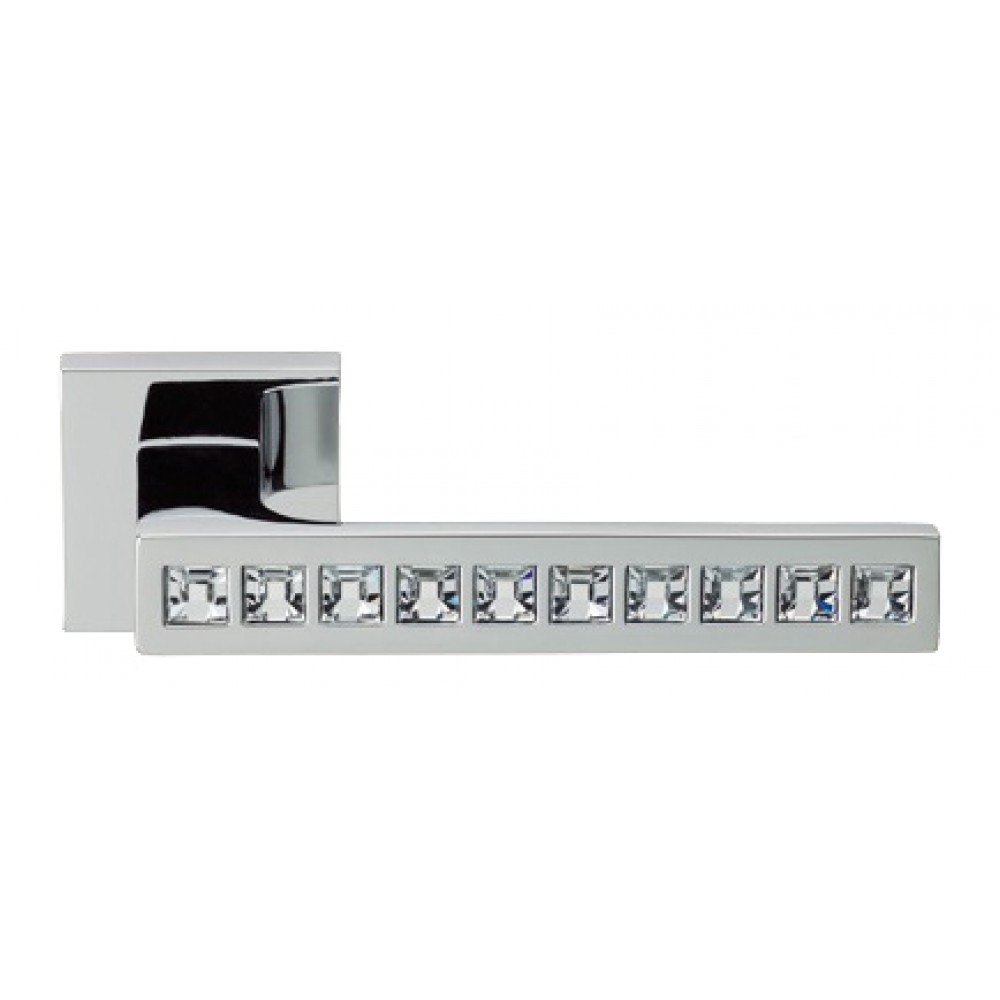 Reflex Chrome Poli Poignée de Porte sur Rosette Linea Calì Crystal