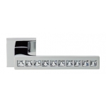 Reflex Chrome Poli Poignée de Porte sur Rosette Linea Calì Crystal