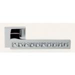 Reflex Chrome Poli Poignée de Porte sur Rosette Linea Calì Crystal