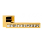 Reflex Plaqué Or Poignée de Porte sur Rosette Linea Calì Crystal