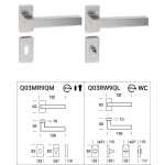 Reguitti Genève Q03 / 9QM Poignée Porte Acier Inoxydable