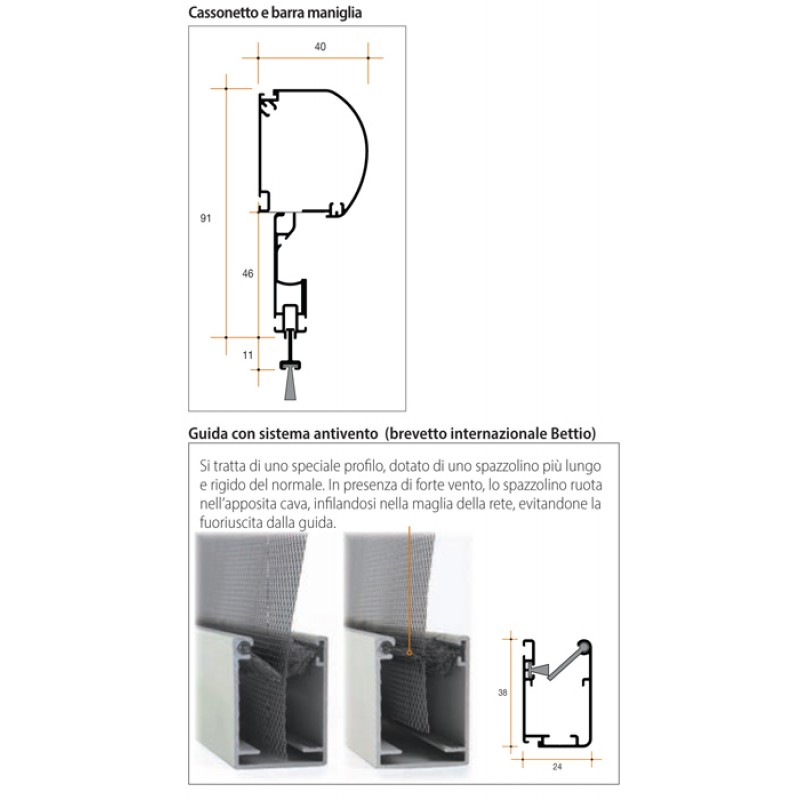 Revolux par Bettio standard Clic-Clac 40 avec coupe-vent vertical Printemps