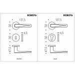 Robot6 Colombo Design Poignée de Porte avec Rosace Ronde 6 mm