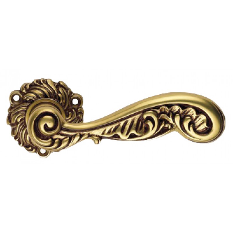 Rococò Or Française Poignée de Porte sur Rosette Linea Calì Vintage