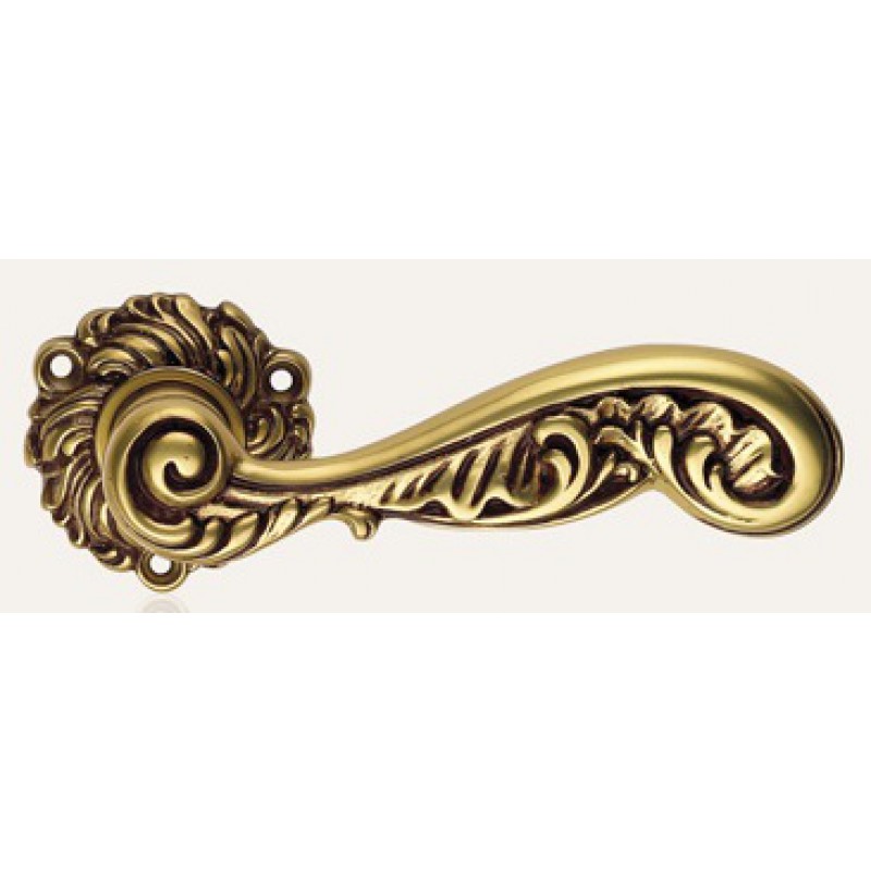 Rococò Or Française Poignée de Porte sur Rosette Linea Calì Vintage