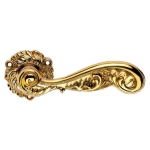 Rococò Plaqué Or Poignée de Porte sur Rosette Linea Calì Vintage