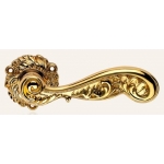 Rococò Plaqué Or Poignée de Porte sur Rosette Linea Calì Vintage
