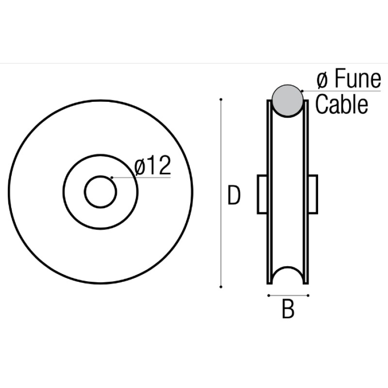 Roulette pour Porte Basculante en Acier à Gorge Ronde
