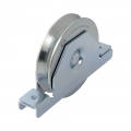 Roue Gorge V 1 Roulement et Support Interne pour Portail Coulissant