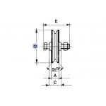 Roue pour portails coulissants 1 roulement à billes gorge V différents diamètres IBFM
