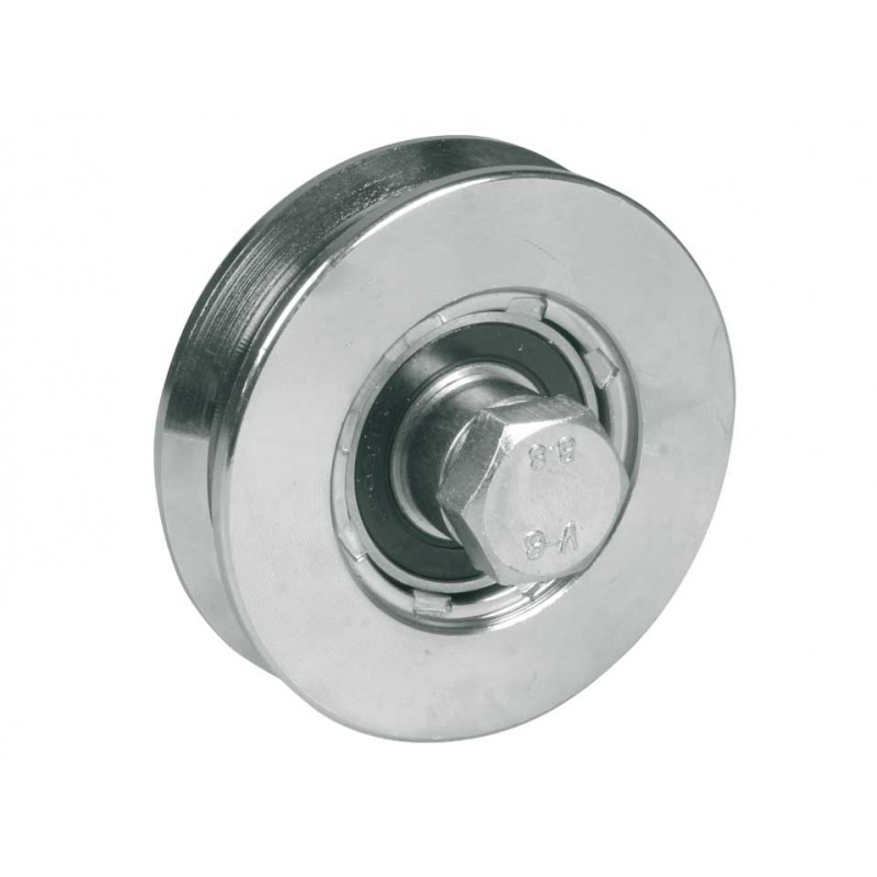 Roue pour portails coulissants 1 roulement à billes gorge V différents diamètres IBFM