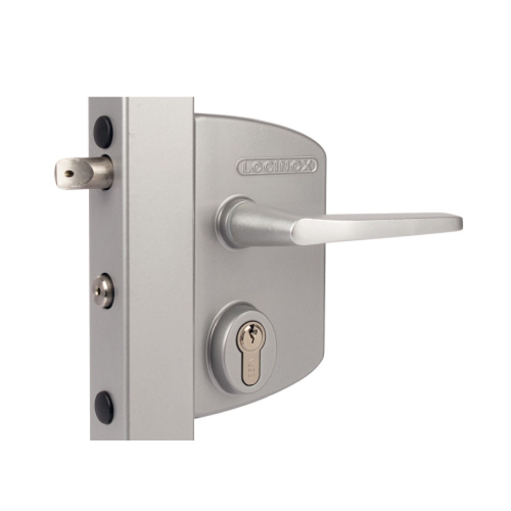 Serrure de Portail Industrielle Poignée Aluminium Mécanisme Acier