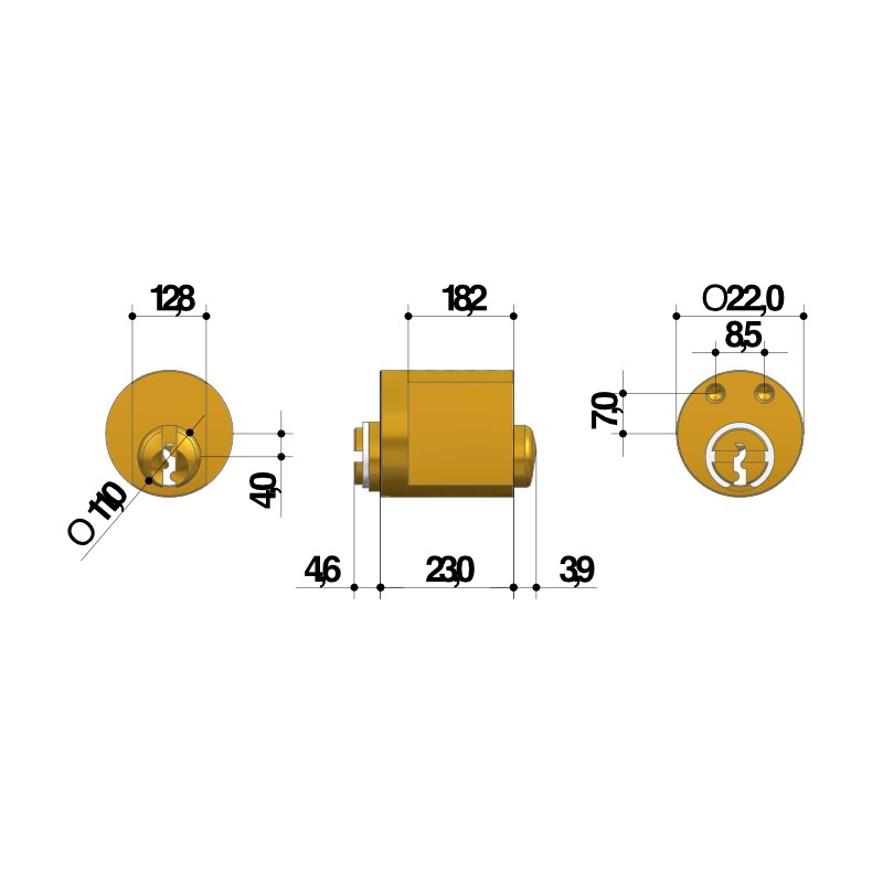 Serrure pour Portail Extensible Cylindre Rond Prefer 6601