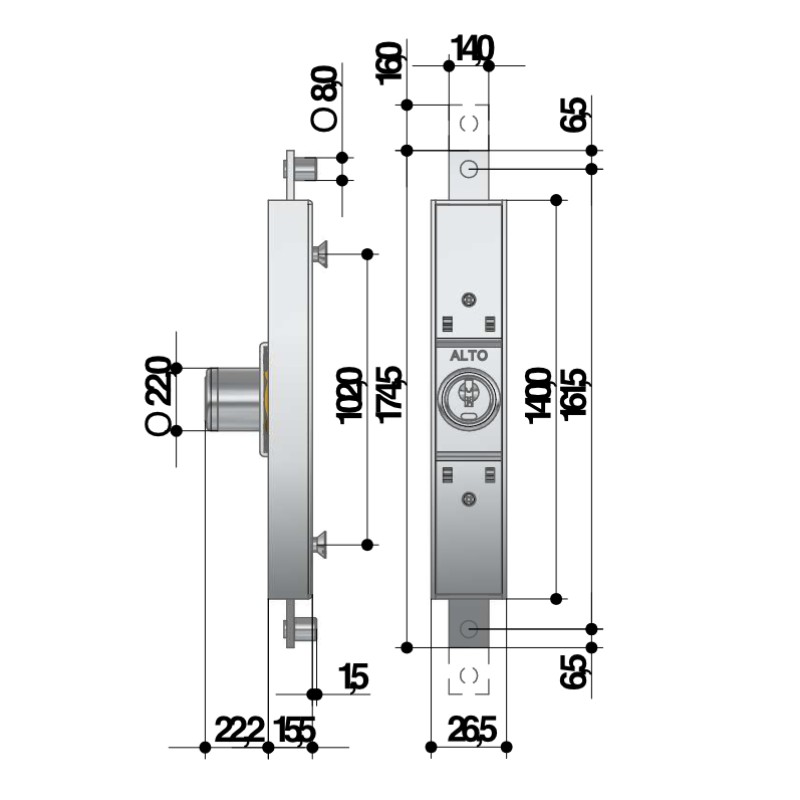 Prefer Lock 6620 pour Portail Extensible avec Cylindre de Sécurité