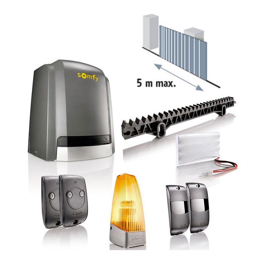 Slidymoove 300 Somfy Motor Kit pour Portail Coulissant avec Batterie