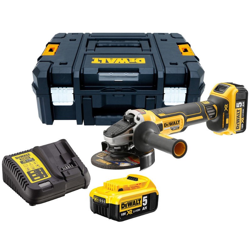 Meuleuse sans fil 2 batteries 125 mm DEWALT DCG405P2-QW, 18 V