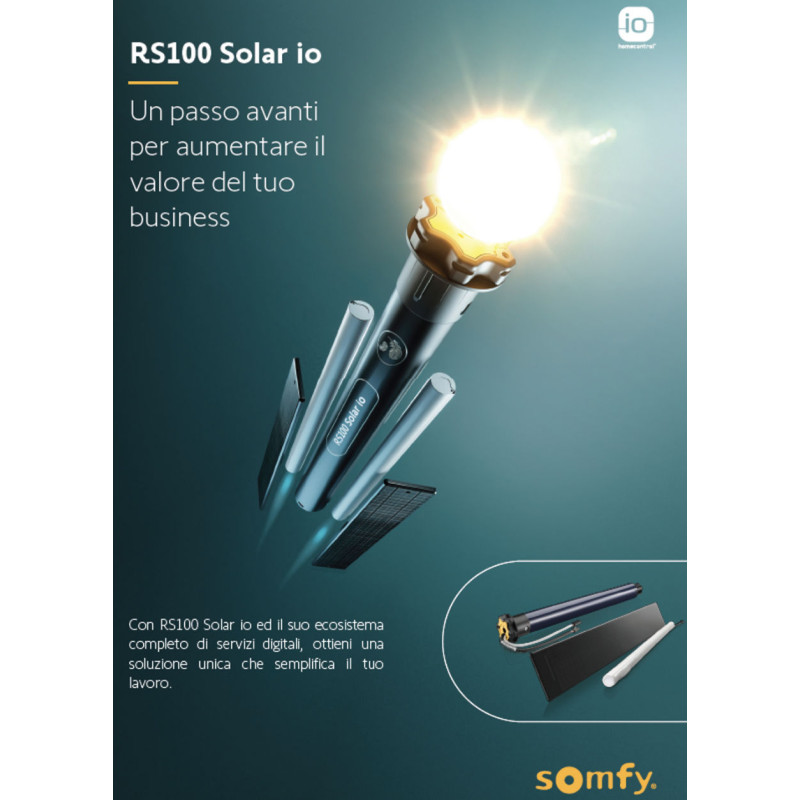 Somfy RS100 Solar io Moteur de Volet à Énergie Solaire
