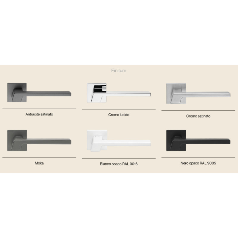 Stream Zincral Linea Calì Poignée de Porte avec Rosace Abaissée