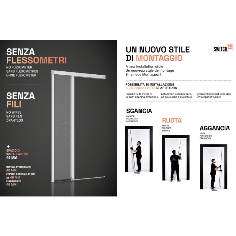 Switch4 PRIMED Moustiquaire Enroulable Latérale pour Porte