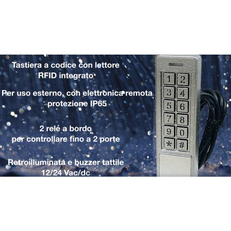 Clavier à Code avec Lecteur RFID 57301 Opera 12/24 Vac/dc Rétroéclairé