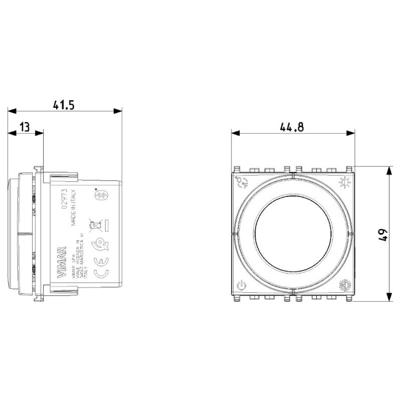 Thermostat de Roue Connecté IoT 2 Modules Vimar