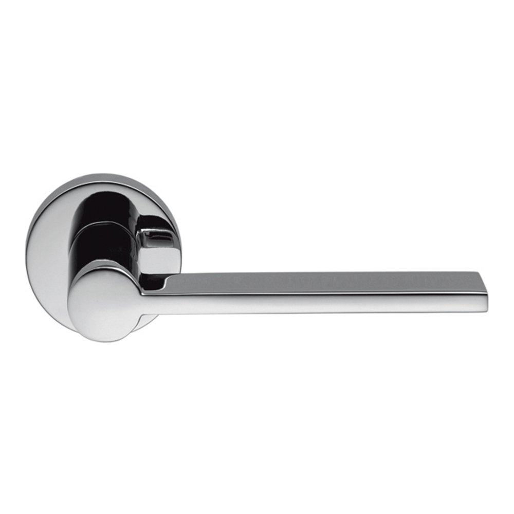 Outil Poignée de porte en chrome poli sur rosette par Michele De Lucchi Architecture pour Colombo Design