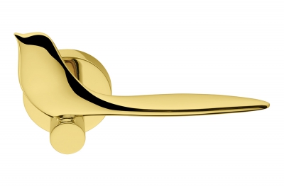 Poignée de porte Twitty en chrome poli sur rosette Lauréat du prix Colombo Design International