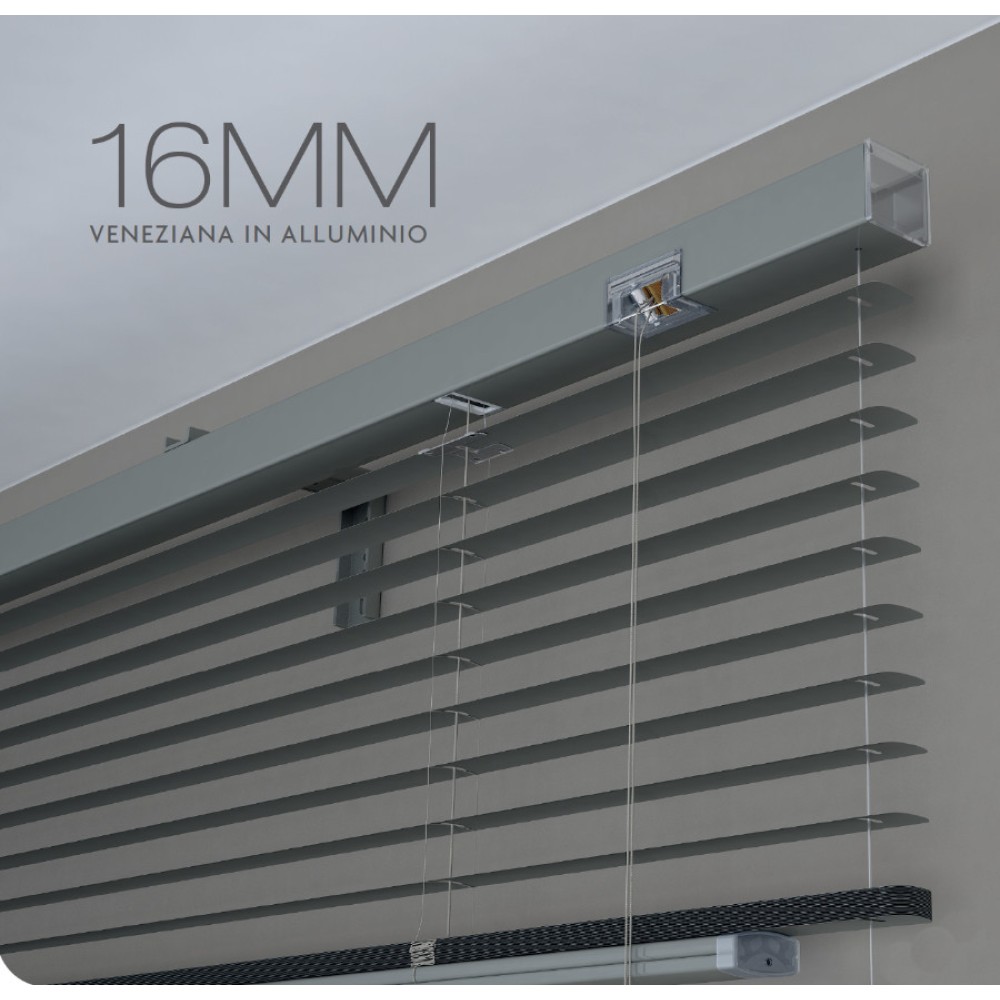 Store Vénitien en Aluminium Lames 16 mm avec Corde et Tringle