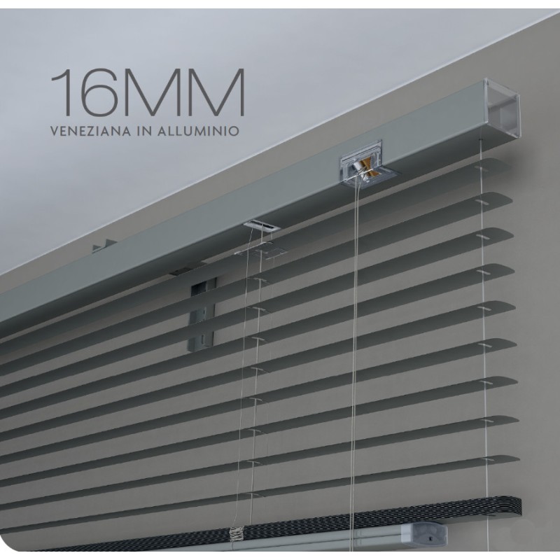 Store Vénitien en Aluminium Lames 16 mm avec Corde et Tringle