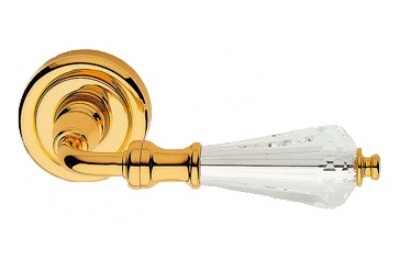 Veronica Plaqué Or Poignée de Porte sur Rosette Linea Calì Crystal