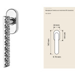 Vision Zincral Linea Calì Poignée de Fenêtre avec Poignée en Relief