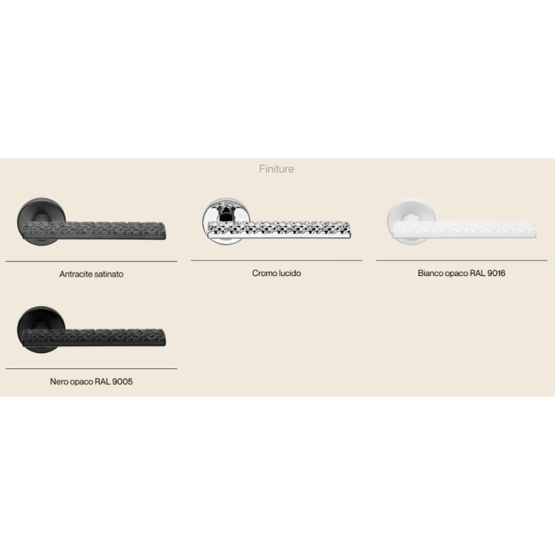 Vision Zincral Linea Calì Poignée de Porte avec Relief