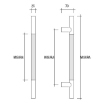 YOD.500 Poignée de PBA en cuir et en acier inoxydable AISI 316L