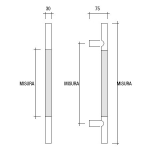 YOD.500 Poignée de PBA en cuir et en acier inoxydable AISI 316L