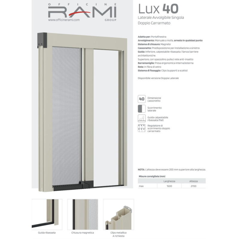 Moustiquaire LUX 40 RAMI Double Réservoir Sans Fil Supérieur