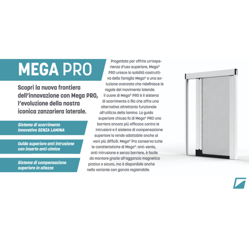 Mega Effezeta System Moustiquaire Latérale avec Guide Rétractable