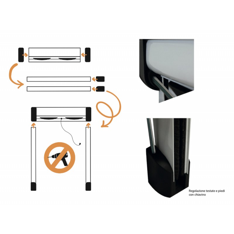 Moustiquaire sans Vis Frida 42 avec Brosse Autobloquante