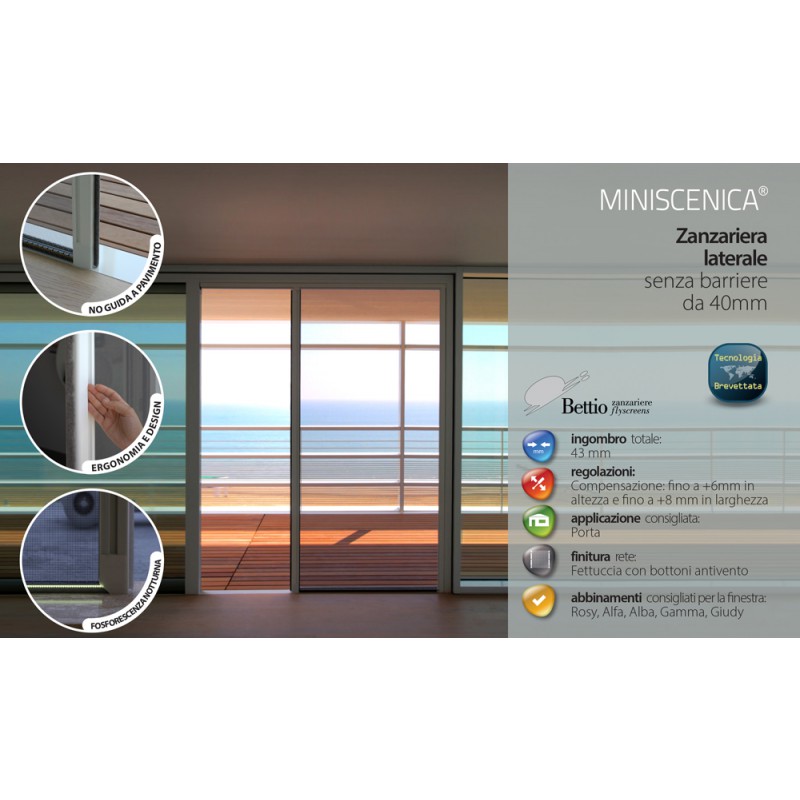 Moustiquaire Bettio Miniscenica 2 Side Scrolling voler sans obstacles 40