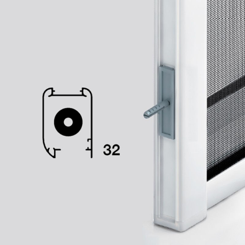 Moustiquaire sûre pour portes-fenêtres 2 portes avec espace minimum Type Jumbo 32 Zanzar Sistem